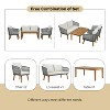 Nertpow 4-Piece Patio Rope Conversation Set with Cushions ¨C Loveseat, 2 Chairs & Table (Beige Cushions + Grey Rope) - 4 of 4