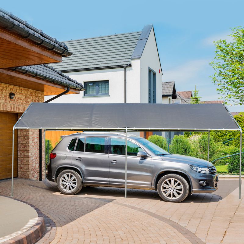 Outsunny 10'x20' Carport Heavy Duty Galvanized Car Canopy with Included Anchor Kit, 3 Reinforced Steel Cables, 4 of 11