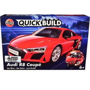 Skill 1 Model Kit Audi R8 Coupe Red Snap Together Model by Airfix Quickbuild - 1 of 4