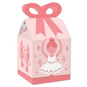 Big Dot of Happiness Tutu Cute Ballerina - Square Favor Gift Boxes - Ballet Birthday Party or Baby Shower Bow Boxes - Set of 12 - 1 of 4