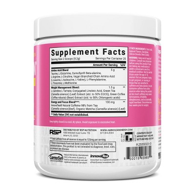 RSP Nutrition AminoLean Pre Workout Powder - Pink Lemonade - 205gms_0