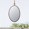 16" x 26" Oval Metal Framed Wall Mirror with Bracket Distressed Gold Finish - 3R Studios - image 2 of 4
