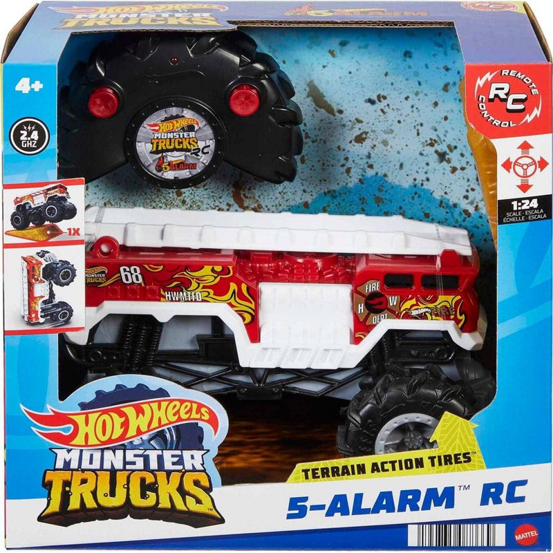 Hot Wheels Monster Trucks 1:24 Scale Remote Control 5-Alarm Vehicle, 5 of 6