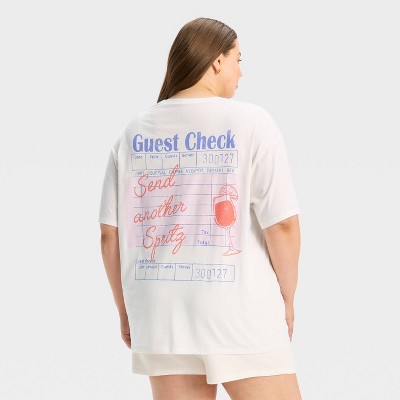 Women's "Send Another Spritz" Short Sleeve Graphic Oversized T-Shirt - White