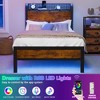 Twin RGB LED Strip Platforrm Bed Frames with Headboard Metal, Storage Shelves & Underbed, Niose Free, No Box Spring Needed - 4 of 4
