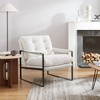 Art Leon Mid Century Modern Fabric Accent Chairs with Padded Armrest and Metal Frame - 2 of 4