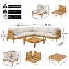 Scott Living Sacova Outdoor Acacia Wood V Shape Seating Set, Teak Finish Frame with Beige Cushion - 4 of 4