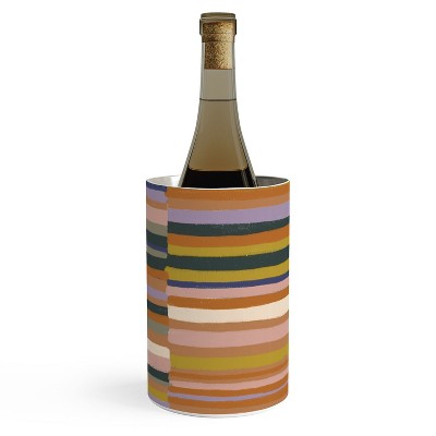 Gigi Rosado Brown striped pattern Wine Chiller - Deny Designs