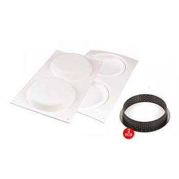 Silikomart kit Tarte Ring Square Silicone Mold,6 Cavities, Each 2.63 X  2.63 X 0.59 High, Plus 6 Heat-resistant Cutting Rings : Target