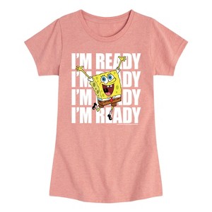 Girls' - SpongeBob SquarePants - I'm Ready Fitted Short Sleeve Graphic T-Shirt - 1 of 4