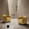 Set of 2 Hugues Modern Comfortable Upholstered Swivel Chair with Sturdy Wooden Base and Dual-layered Armrest | HULALA HOME-YELLOW - 3 of 4