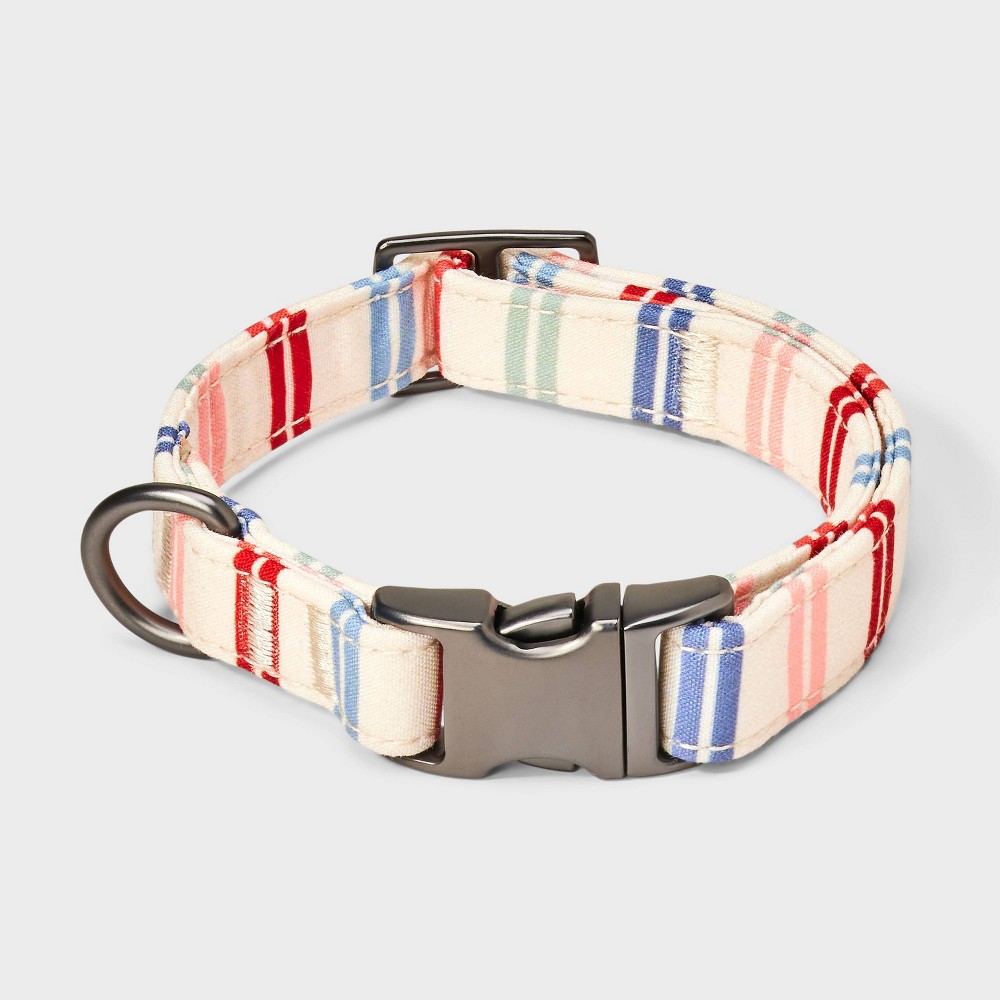 Photos - Collar / Harnesses Multi Stripe Fashion Adjustable Length and Reinforced Stitching Dog Collar - XS - Boots & Barkley™