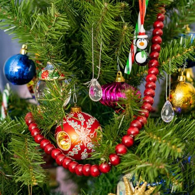 Cranberry Red Wooden Beaded Christmas Garland, 8.5 ft