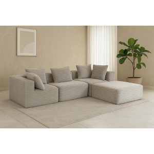 Mocamel  L-Shaped Modular Sectional Sofa, Space-Saving Compressed Design with No Assembly Required, for Apartments and Living Room,Gray - 1 of 4