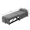 GustoWave 4 in 1 Adjustable Bed Stool Sofa Chair, Modern Sleeper Sofa Guest Bed with Adjustable Backrest, Sleeper Sofa Guest Bed, Gray - 3 of 4