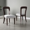 Dining Chairs Set of 2, Upholstered Kitchen Side Chairs with Gray Fabric Seating  Solid Rubber Wood Legs, 330 LBS Weight Capacity - 2 of 4