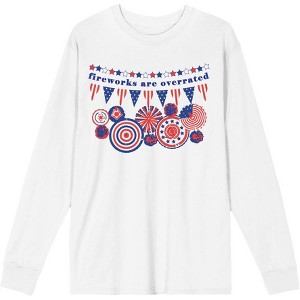 Fireworks Are Overrated Festival Flags Adult Crew Neck Long Sleeve Tee - 1 of 2