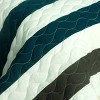 Slickblue Quilt Set Full/Queen with 2 Shams, Pre-Washed Reversible Design, Stripes Pattern, 5 Colors, 3 Piece - 3 of 4