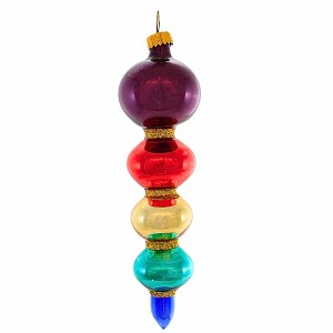 Tannebaum Treasures 4.5 Inch Multi Icicle Multicolored Drop Gold Glitter Tree Ornaments - 1 of 4