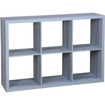 Home Basics 6 Open Cube Organizing Wood Storage Shelf