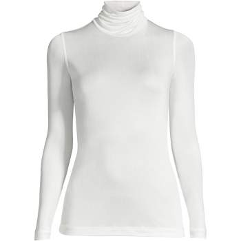 Lands' End Women's Thermaskin Heat Long Sleeve Quarter Zip Long Underwear  Thermal Baselayer Top : Target