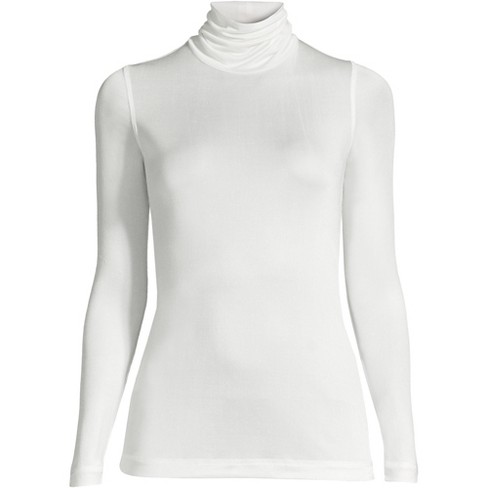 Lands' End Women's Silk Interlock Thermal Long Underwear Base Layer  Turtleneck Top : Target