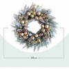 Artificial Wreath Front Door 24 Inch Winter Farmhouse Decor with Pine Needles Pine Cones and Gold Ball Indoor Outdoor Holiday - 3 of 4