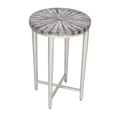 Vivian Bone Inlay Accent Table Gray - Treasure Trove Accents