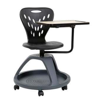 Emma and Oliver Mobile Desk Chair - 360° Tablet Rotation and Storage Cubby