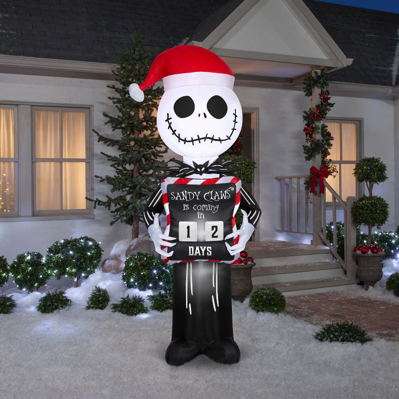 Gemmy Christmas Inflatable Jack Skellington with Countdown, 8 ft Tall, Multi, 2 of 5