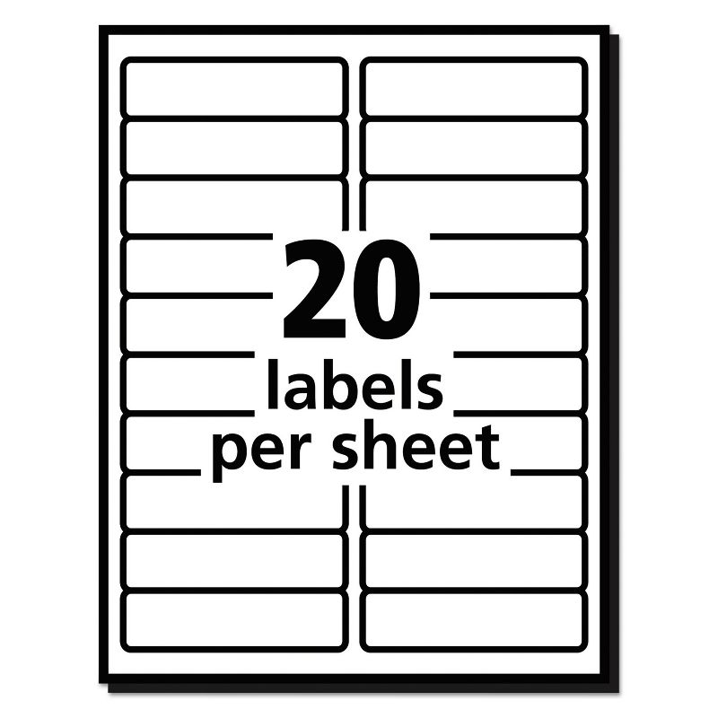 Avery Easy Peel Mailing Address Labels Inkjet 1 x 4 White 2000/Box 8461, 4 of 10