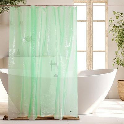 Unique Bargains Waterproof Shower Curtain Liner 78.74"L x 70.87"W Green 1 Set