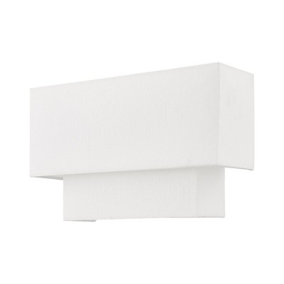 Swaney Brushed Nickel 2-Light Dimmable Fabric Shade Sconce
