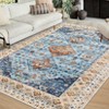 5x7 Traditional Vintage Floral Print Area Rug Living Room Rug Washable Rug Stain Resistant Indoor Carpet Non Slip Soft Carpet Low Pile Area Rug - 2 of 4