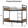 Bunk Bed Twin Over Twin, Metal Bunkbeds with Ladders & 16.6" Safety Guardrail, No Box Spring Needed - 3 of 4