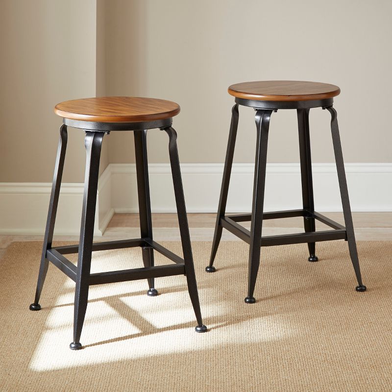 Set of 2 Addison 24&#34; Counter Height Barstool Metal/Brown - Steve Silver Co., 3 of 5
