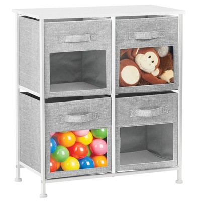 mDesign Vertical Furniture Storage Tower with 4 Fabric Drawer Bins : Target