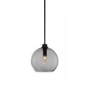 Toltec Lighting Kimbro 1 - Light Pendant in  Matte Black with 11.75" Smoke Bubble Shade - 1 of 1