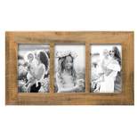 Natural Wood 4 x  6 inch Decorative Wood Picture Frame - Holds Three 4x6 Photos - Foreside Home & Garden