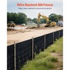 VEVOR Silt Fence Fabric Roll, 2 x 100 ft Backed Wire Silt Fence, Erosion Control Fencing for Sediment Retention, Industrial Grade, Black - 3 of 4