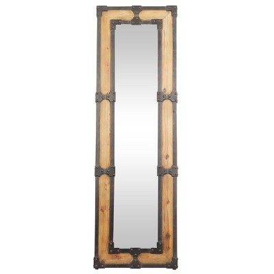 67" x 21" Rustic Wooden Framed Wall Mirror - Olivia & May