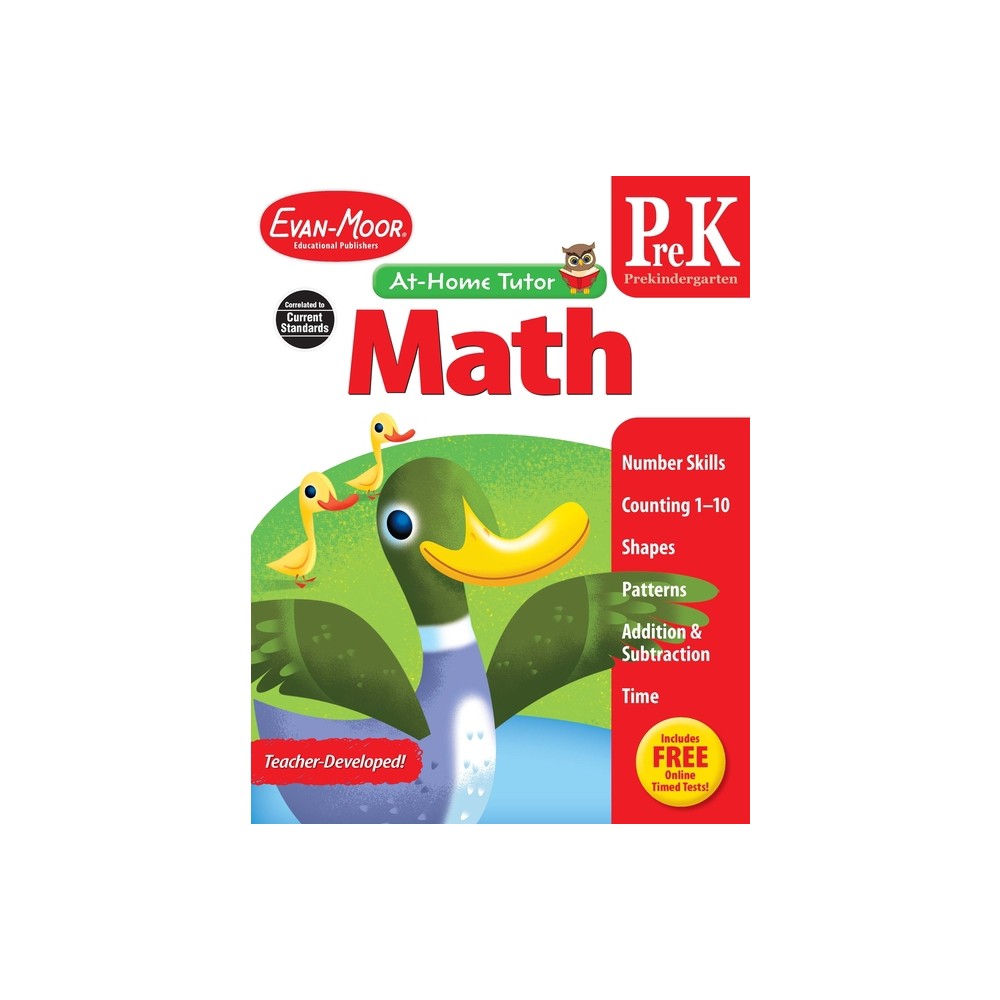 Math Skills, Preschool Workbook - (At-Home Tutor) by Evan-Moor Educational Publishers (Paperback)