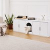 VEVOR Cat Litter Box Enclosure for 2 Cats, Litter Box Furniture Hidden with Double Rooms, Wooden Cat Box Cabinet, 57.9"L x 18.3"W  x 17.9"H, White - 2 of 4