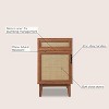 JONATHAN Y VAN1008 Javer 20 in. W x 18 in. D x 33 in. H Rattan Modern Farmhouse 2-Shelf Bath Vanity Cabinet Only (Sink Basin not Included), Oak - 4 of 4