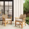 Cambridge Casual 2pc Sydney Teak Patio Outdoor Dining Chair with Seat Pad Brown - 3 of 4