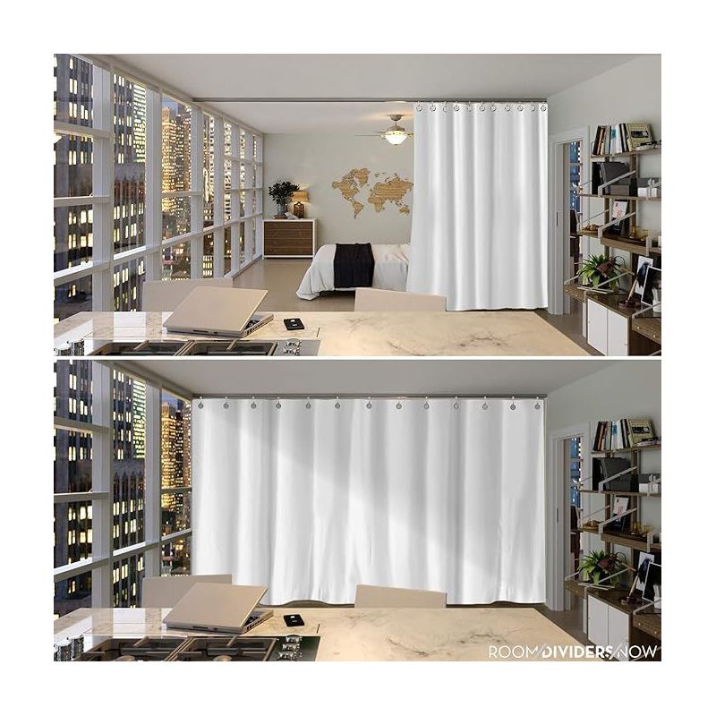 RoomDividersNow Premium Heavyweight Room Divider Curtain - White, 2 of 4