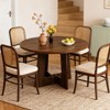 43.3" Round Farmhouse Dining Table for 4 - Wooden Circle Dinner Table with Cross Base, Perfect for Kitchen, Dining Room, Living Room(Only Table) - 3 of 4