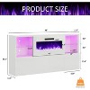 AMERLIFE 68" High Gloss Fireplace TV Stand with 40" Fireplace with LED Lights for TVs up to 78" - 2 of 4