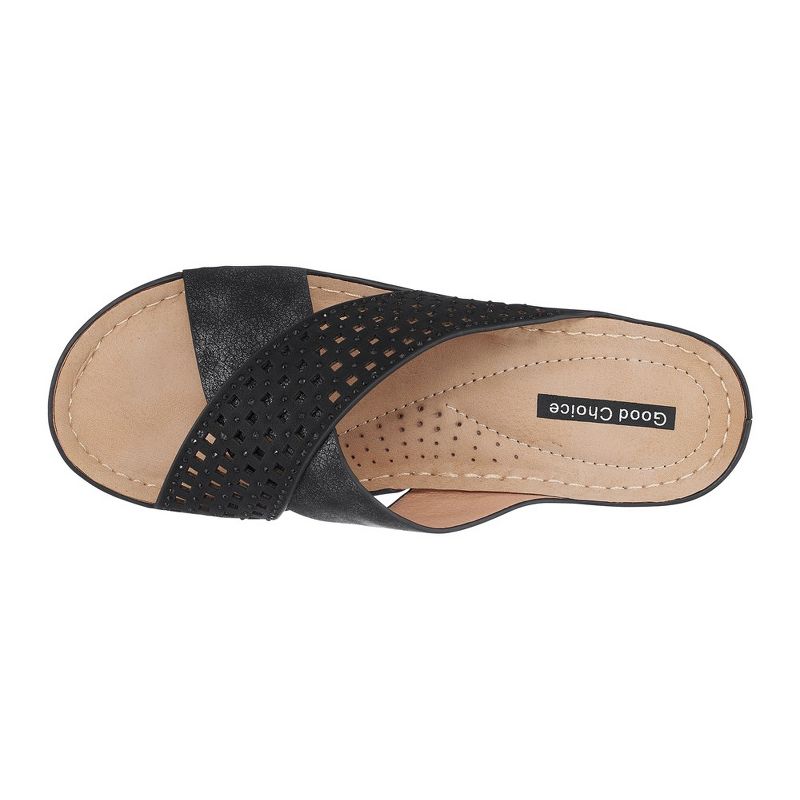 GC Shoes Isabella Embellished Comfort Slide Wedge Sandals, 4 of 6