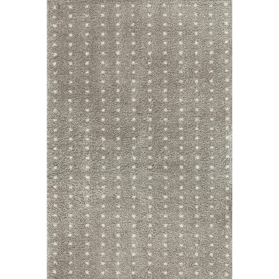 Ivory and Gray Geometric Dot Shag Area Rug